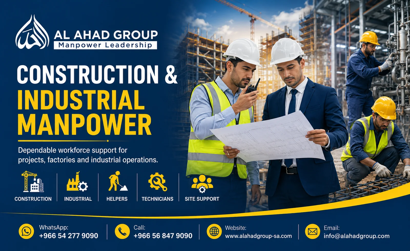 AL AHAD GROUP industrial and construction manpower team supporting employers in Makkah, Saudi Arabia