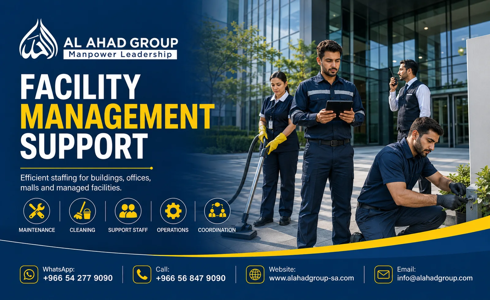 AL AHAD GROUP facilities workforce support team supporting employers in Makkah, Saudi Arabia
