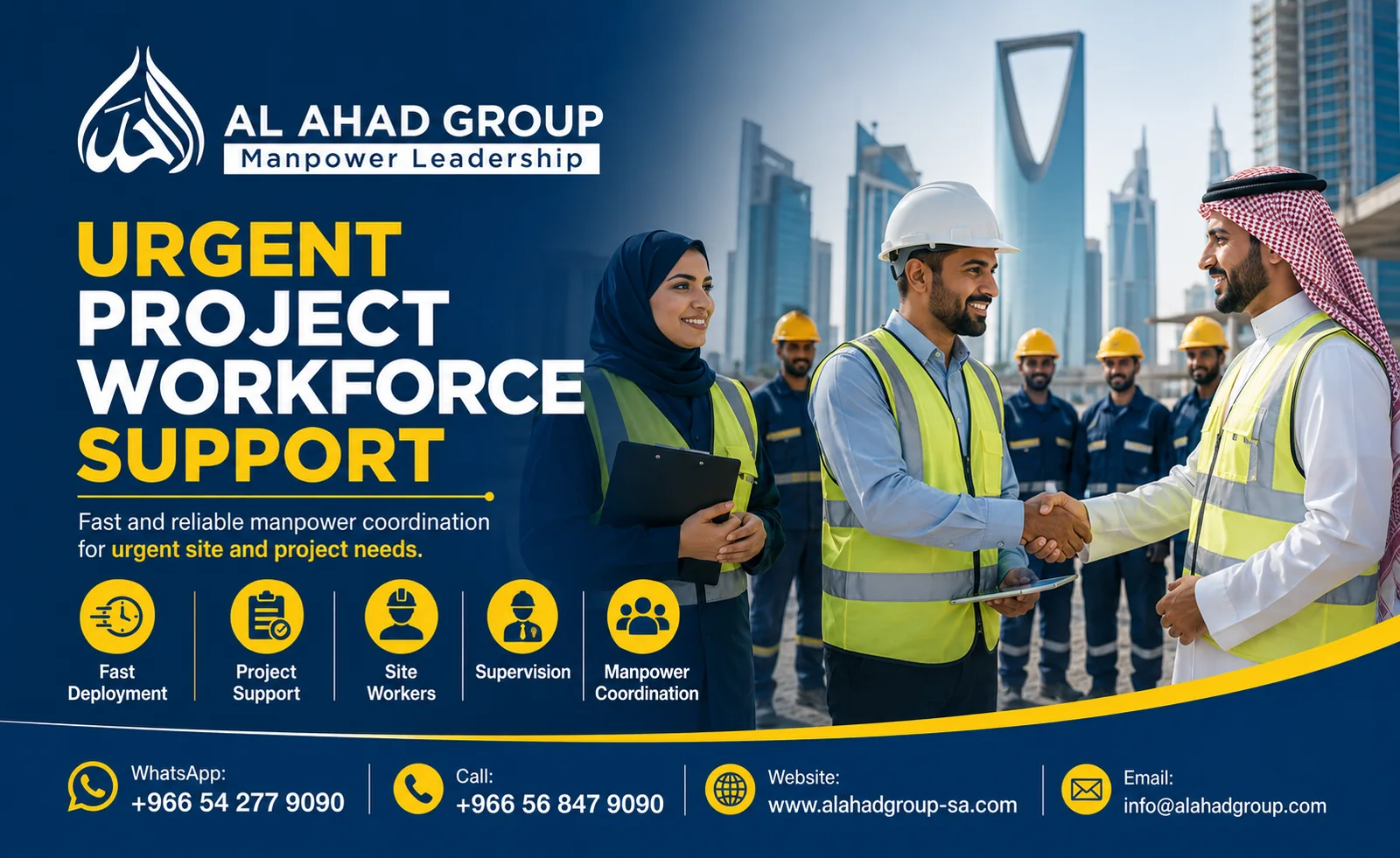 AL AHAD GROUP project workforce mobilization team supporting employers in Makkah, Saudi Arabia