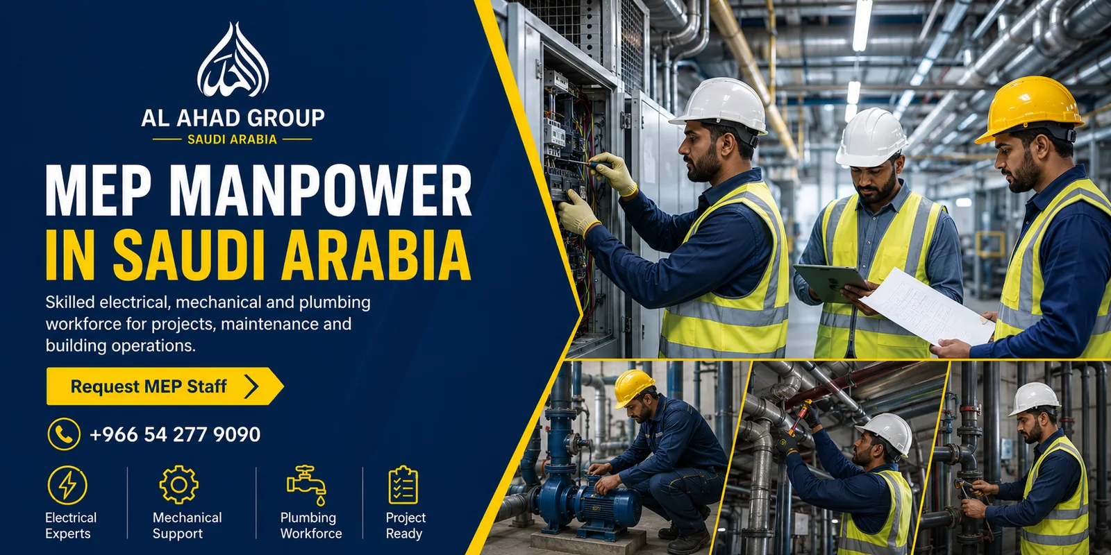 AL AHAD GROUP technical and MEP workforce support team supporting employers in Makkah, Saudi Arabia